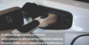在選擇agm電池與鋰電池時，越來越多的公司采用鋰電池，因?yàn)樗鼈兙哂懈叩目煽啃院托阅堋? width=